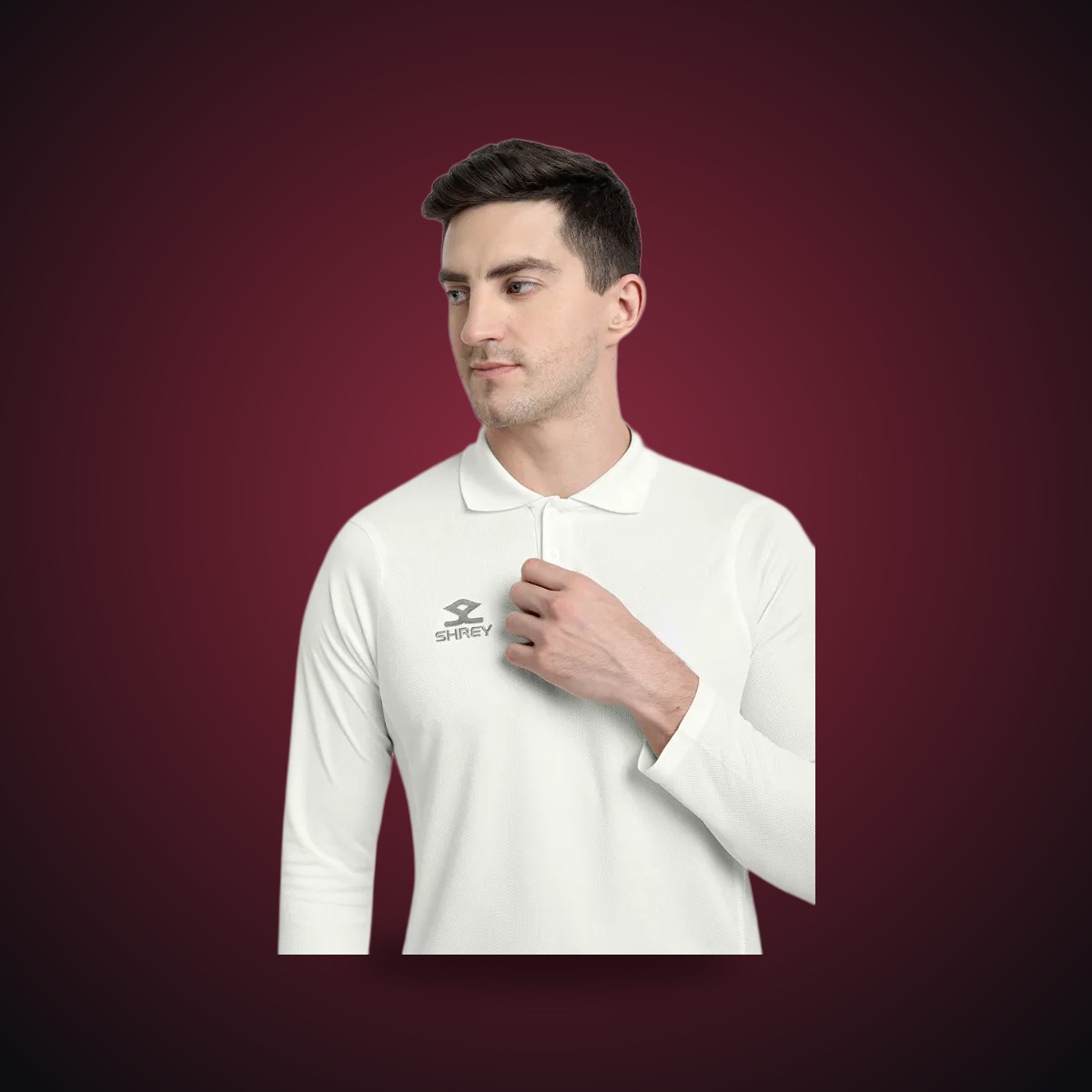 Shrey Match 2.0 Shirt L/S Cricket Whities (Junior)